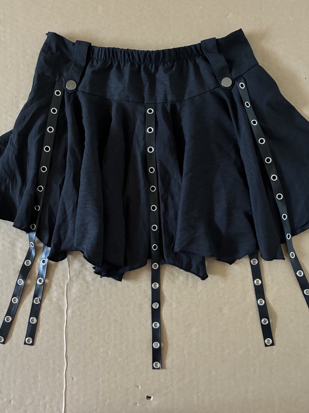 Gothic Grommet Mini Skirt Emo Grunge Alt Pleated Mallgoth Festival Rave Small